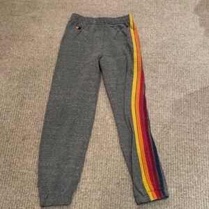Aviator Nation Youth Gray Joggers with Colorful Side Stripe